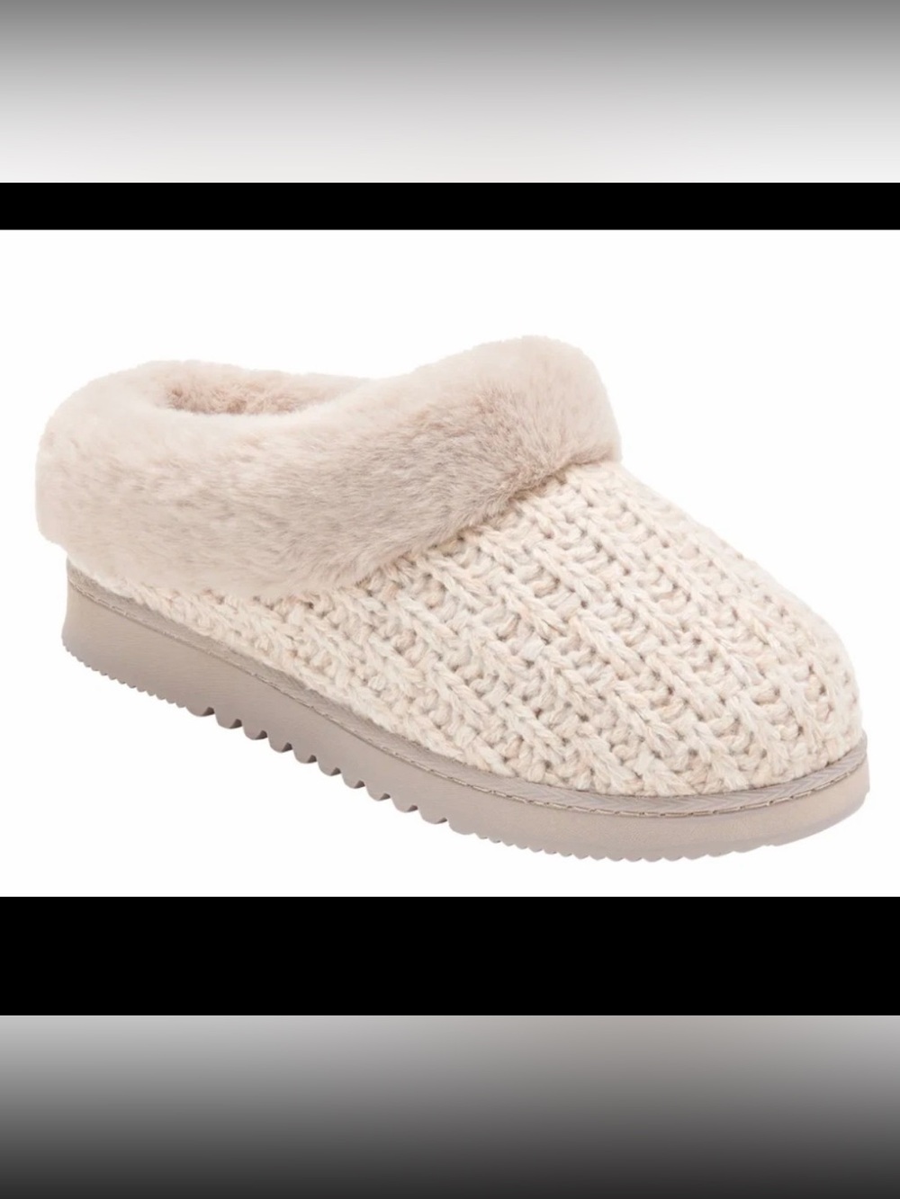 Dearfoams Slip On Womens OATMEAL HEATHER Memory Foam Comfy Slippers small 5-6